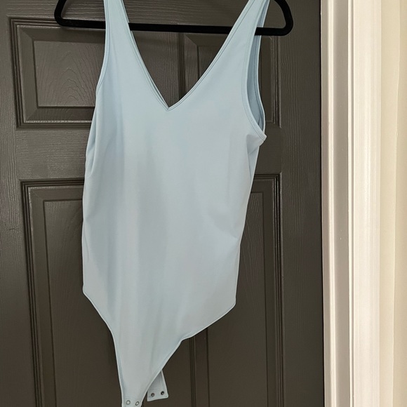 Abercrombie & Fitch Tops - Abercrombie & Fitch Soft V Neck Light Blue bodysuit- XL